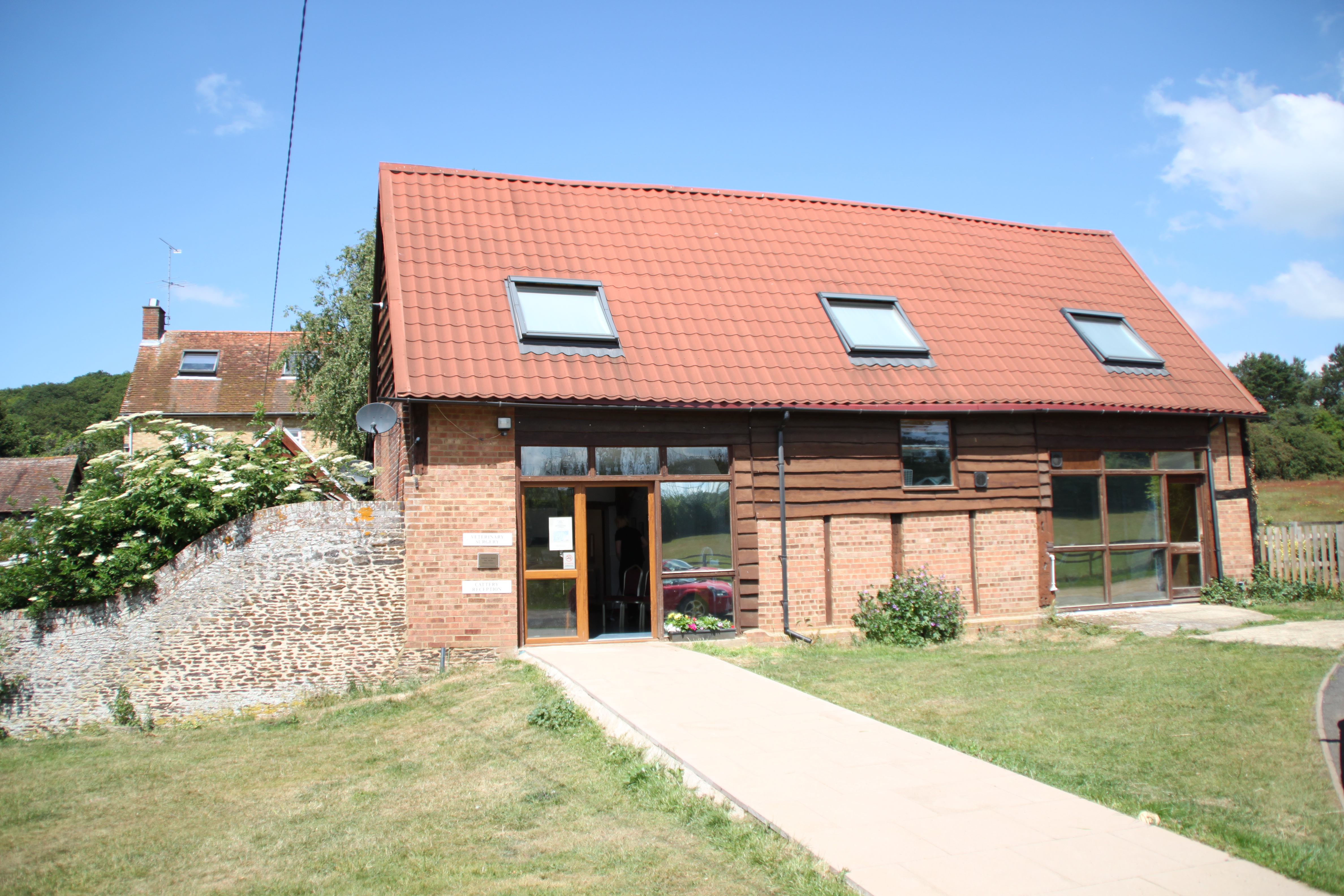 The front of the converted barn
